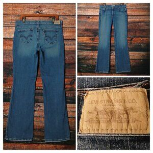 Levis 515 Jeans 12 Long Boot Cut Mid Rise Blue Denim Stretch Vintage 2001